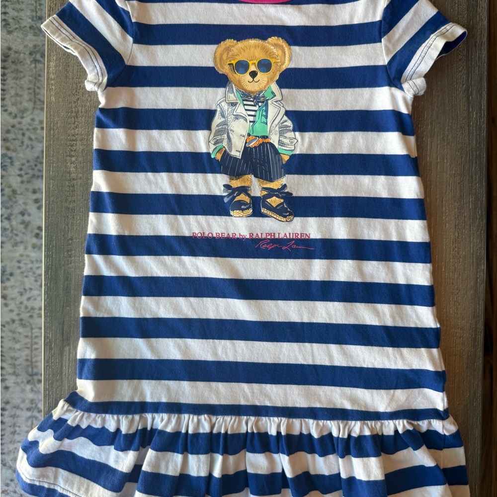 Ralph Lauren Striped Polo Bear 3T Dress